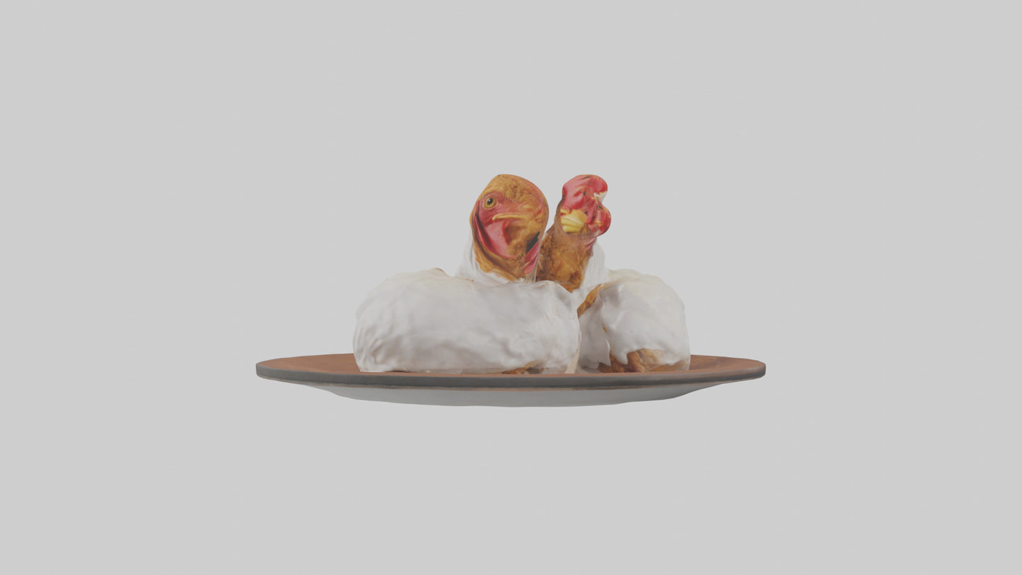 Chicken fried chicken model VR / AR / low-poly