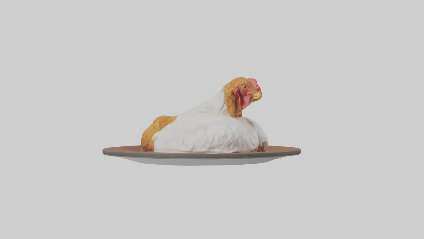 Chicken fried chicken model VR / AR / low-poly