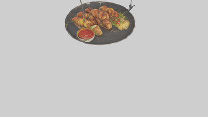 Chicken fried chicken model VR / AR / low-poly