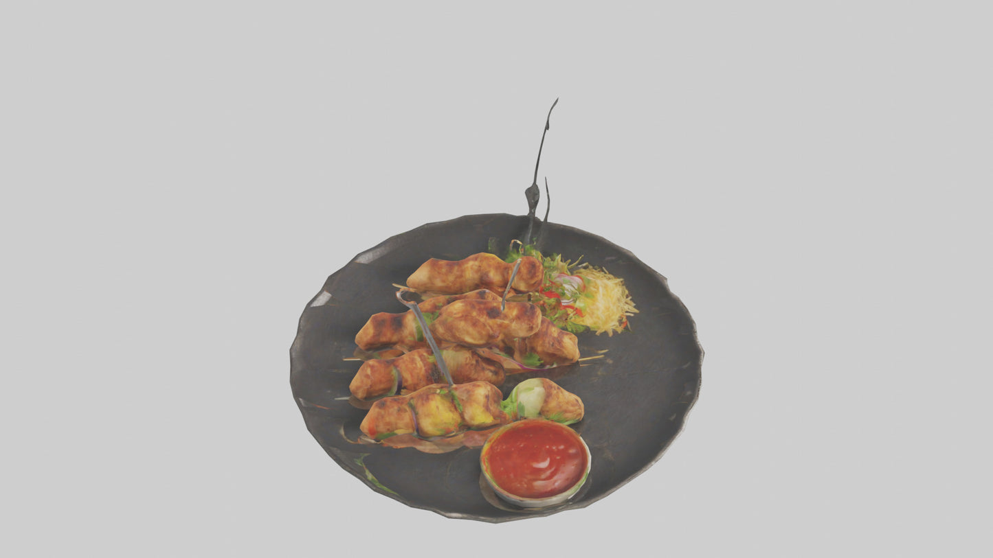 Chicken fried chicken model VR / AR / low-poly