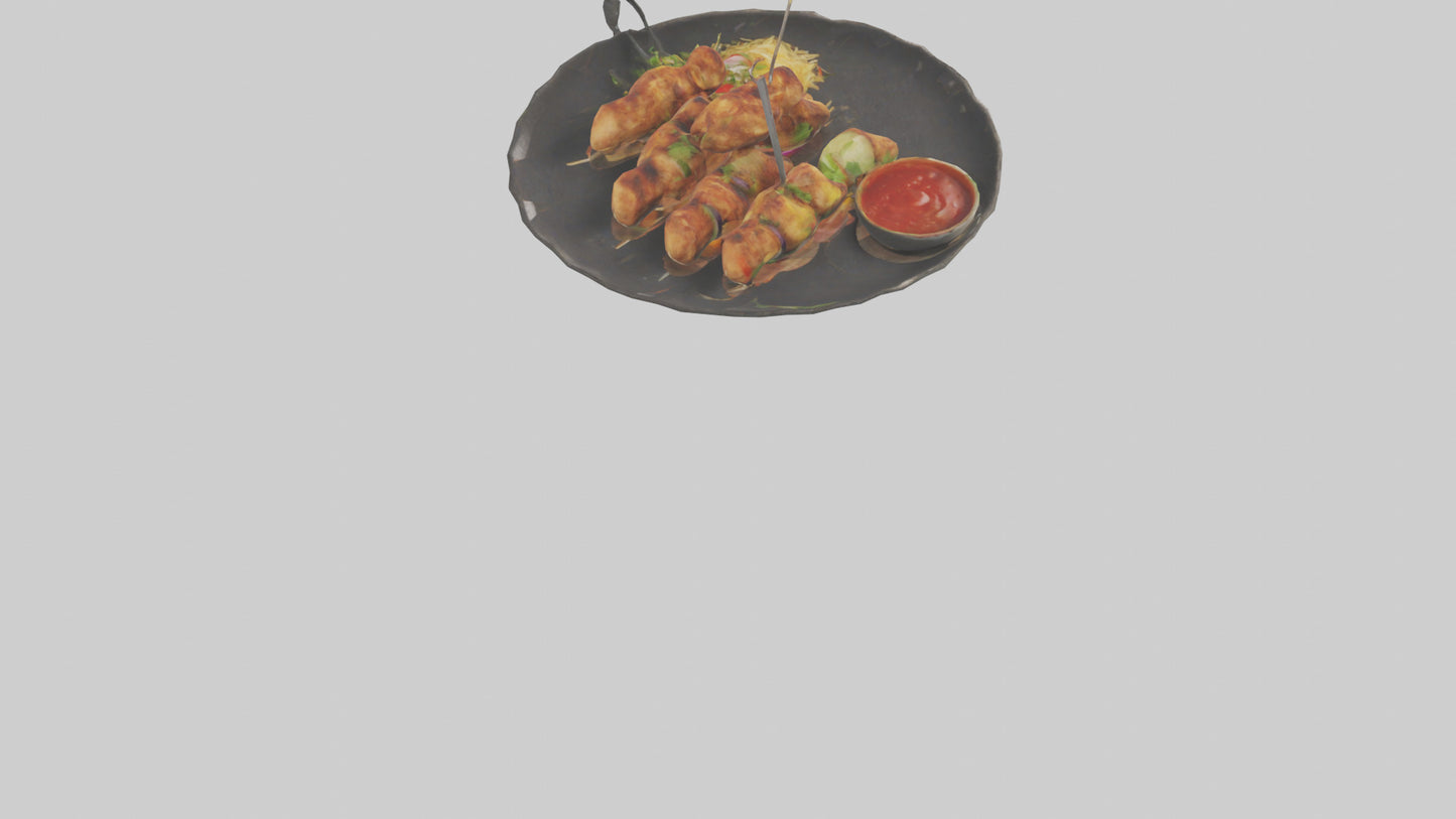 Chicken fried chicken model VR / AR / low-poly