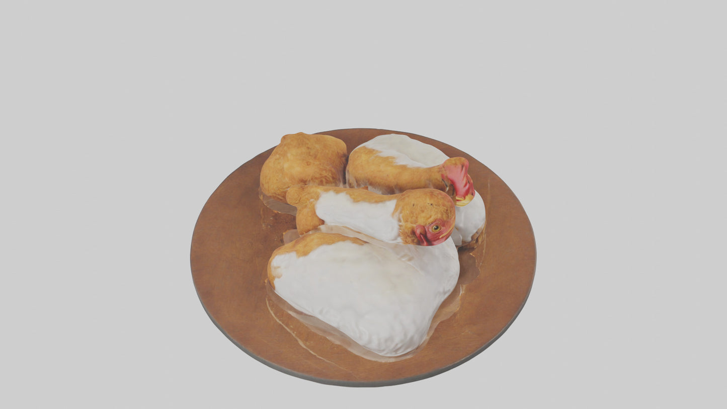 Chicken fried chicken model VR / AR / low-poly