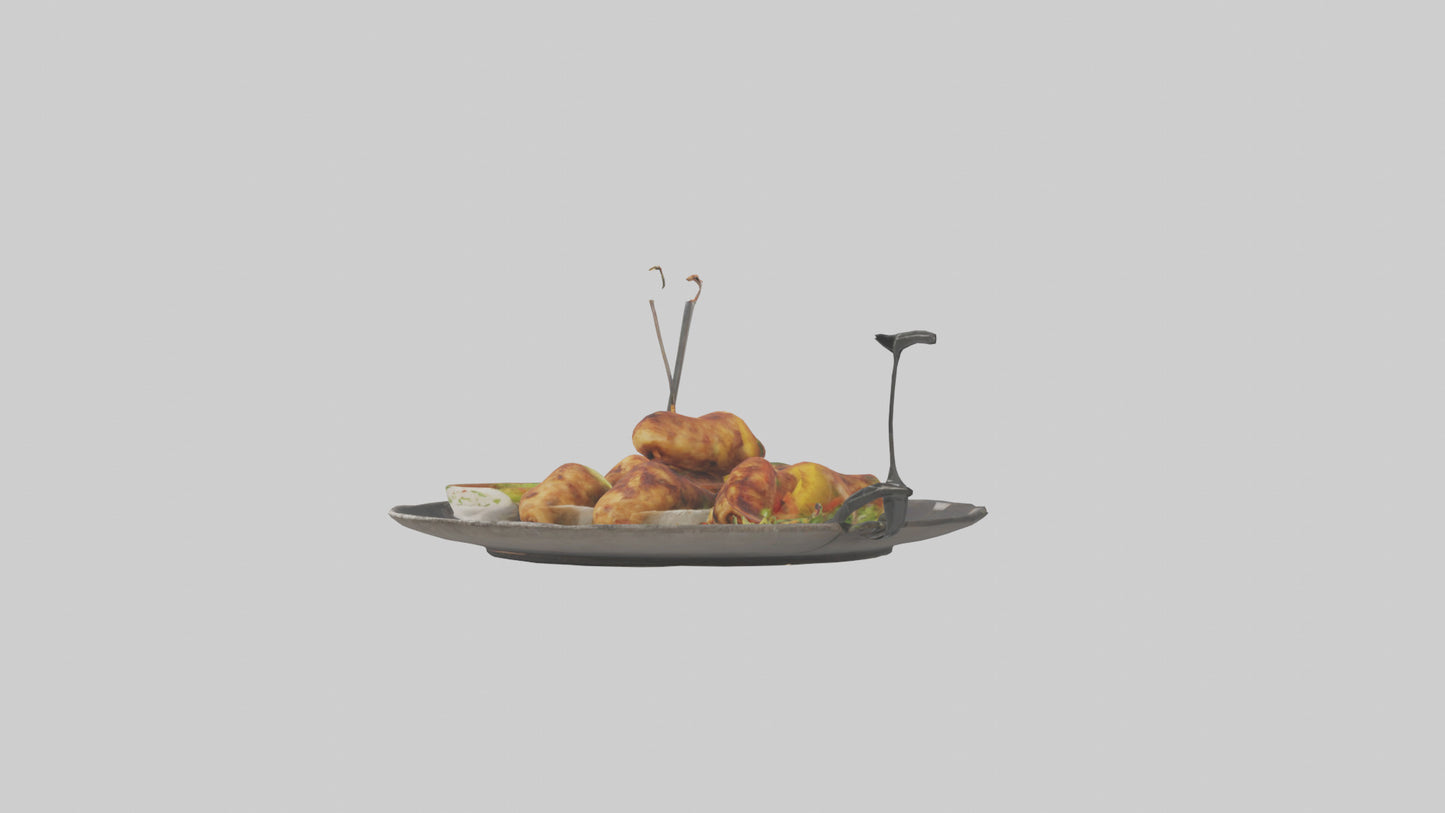 Chicken fried chicken model VR / AR / low-poly