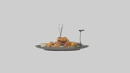 Chicken fried chicken model VR / AR / low-poly