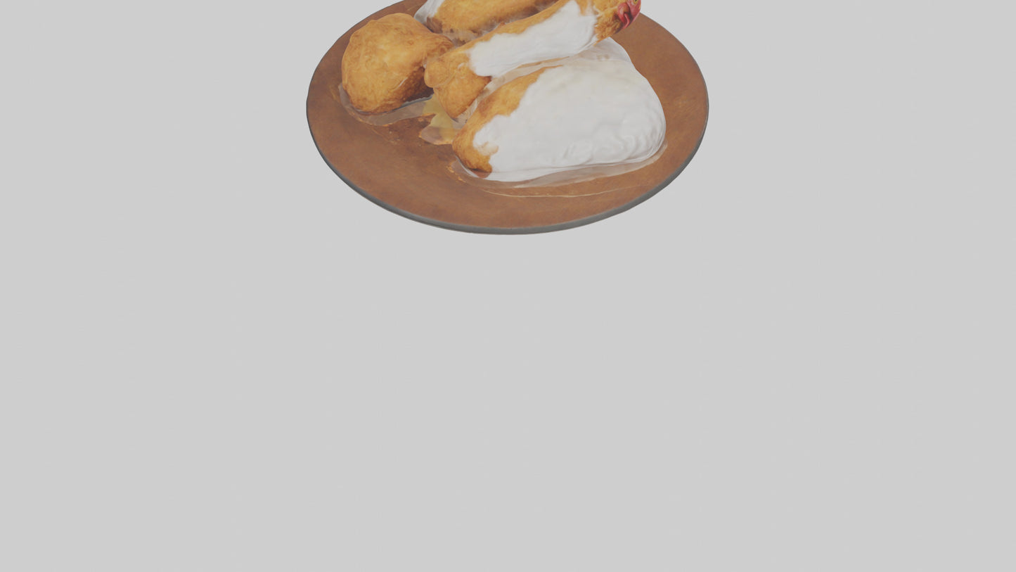 Chicken fried chicken model VR / AR / low-poly