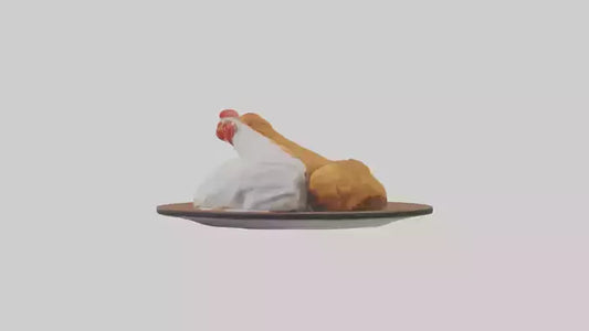 Chicken fried chicken model VR / AR / low-poly