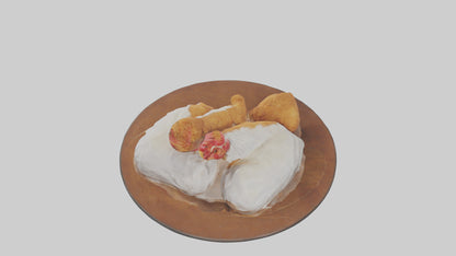 Chicken fried chicken model VR / AR / low-poly