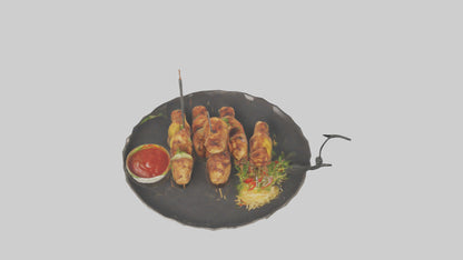 Chicken fried chicken model VR / AR / low-poly