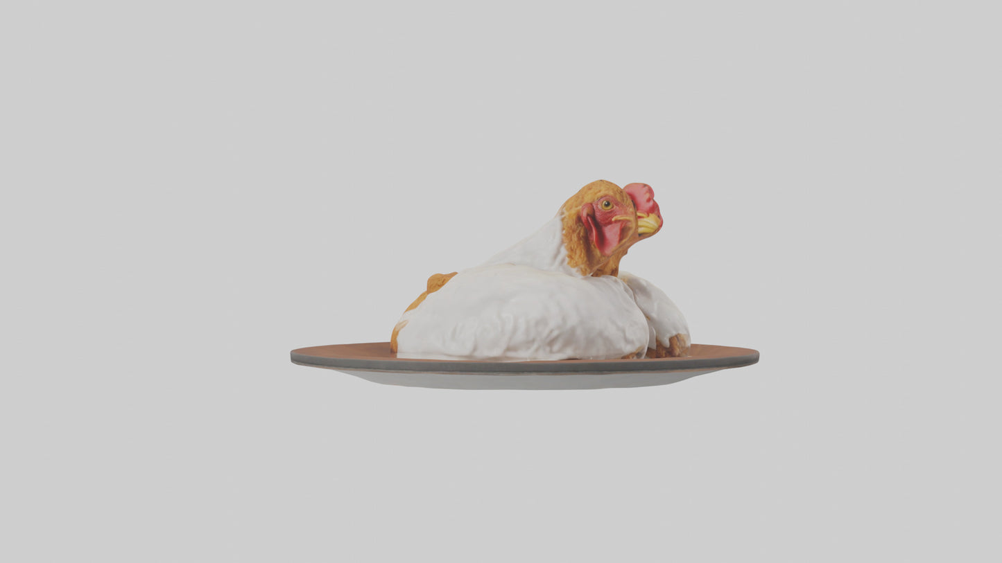 Chicken fried chicken model VR / AR / low-poly