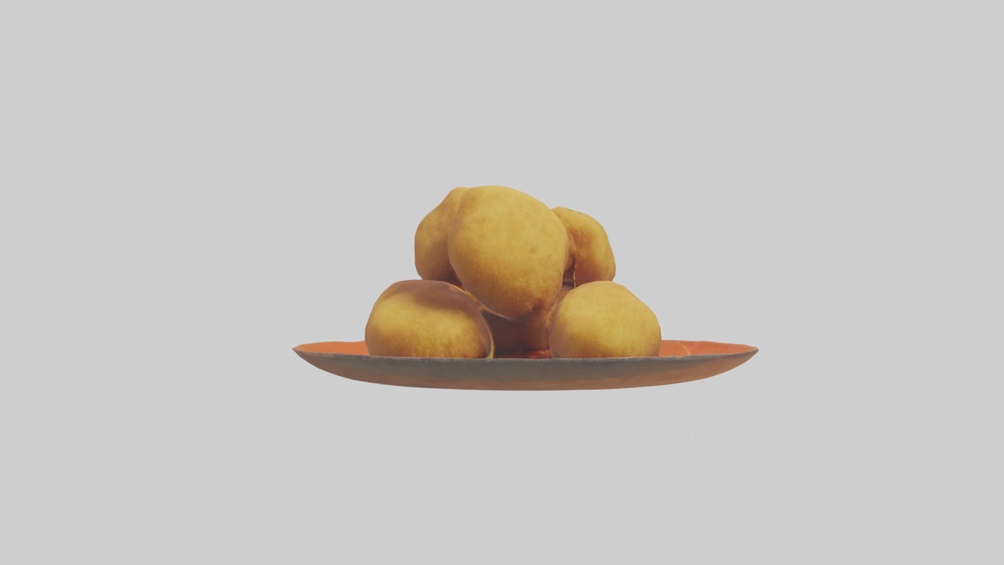 Chicken nuggets model VR / AR / low-poly
