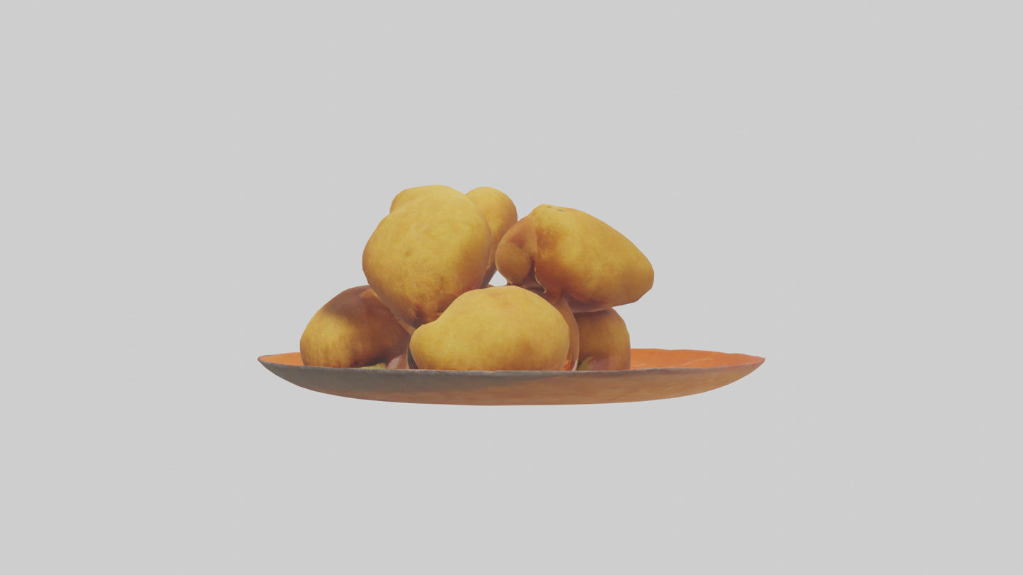 Chicken nuggets model VR / AR / low-poly