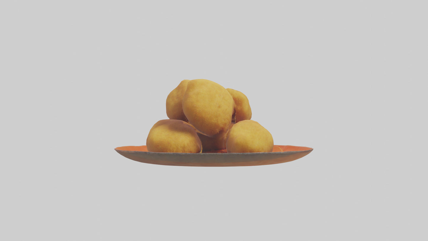Chicken nuggets model VR / AR / low-poly