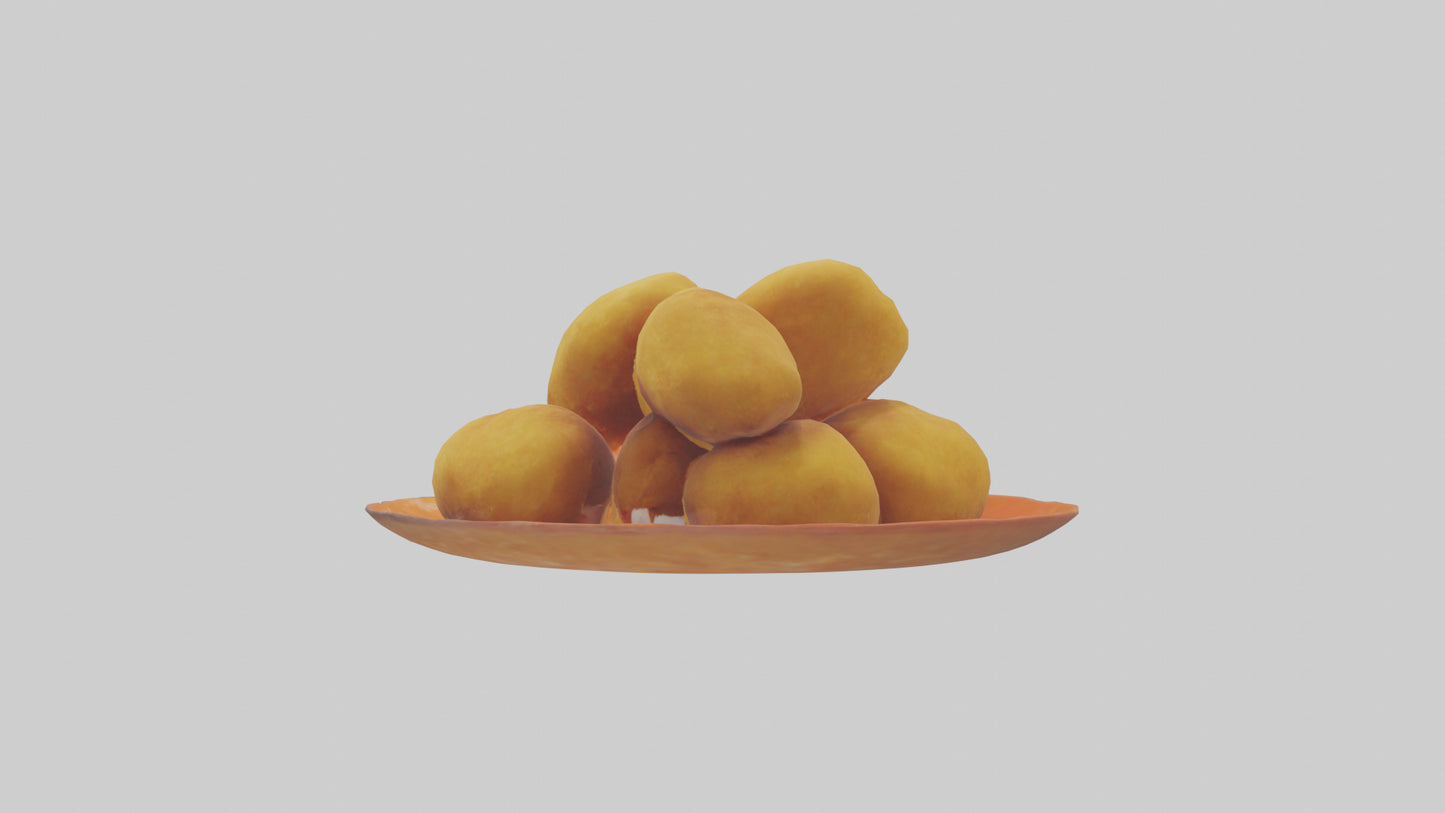 Chicken nuggets model VR / AR / low-poly