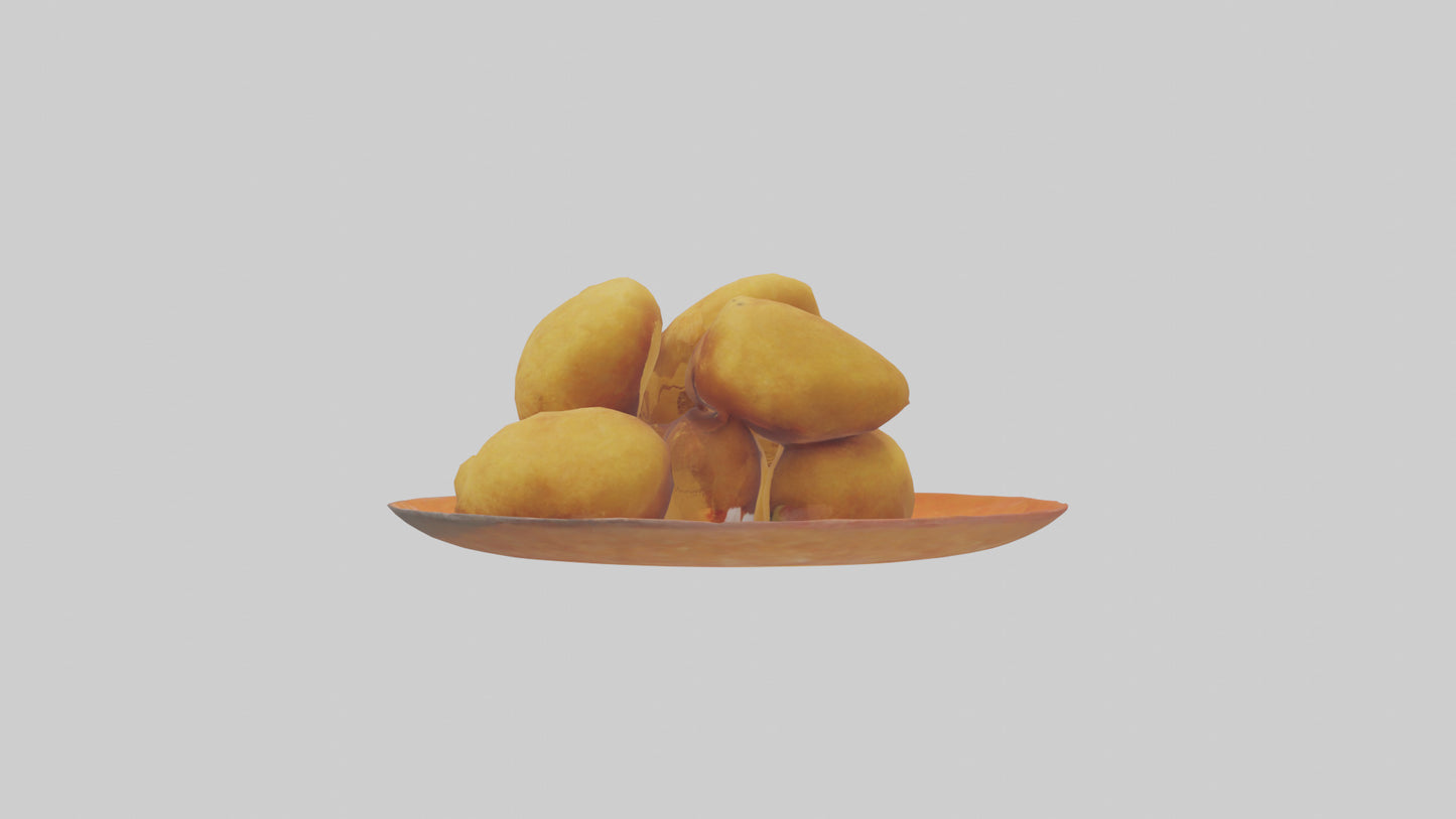 Chicken nuggets model VR / AR / low-poly