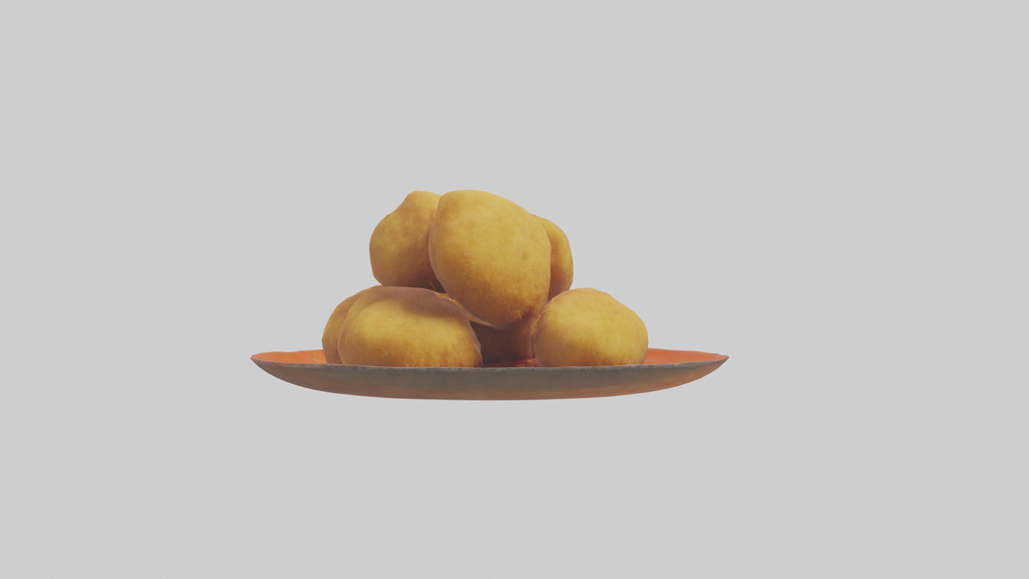 Chicken nuggets model VR / AR / low-poly