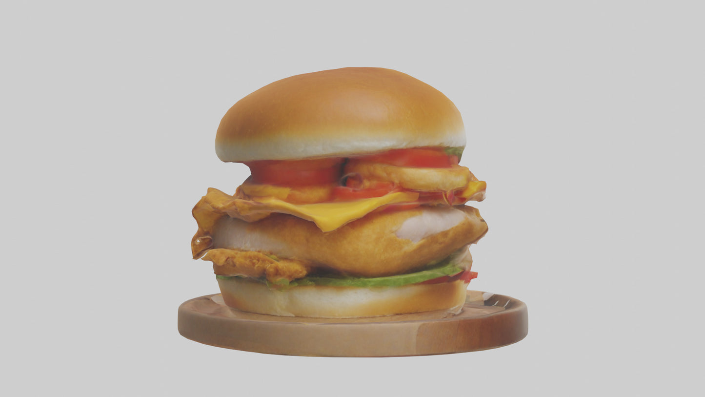 3D model Chicken sandwich model VR / AR / low-poly