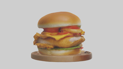 3D model Chicken sandwich model VR / AR / low-poly