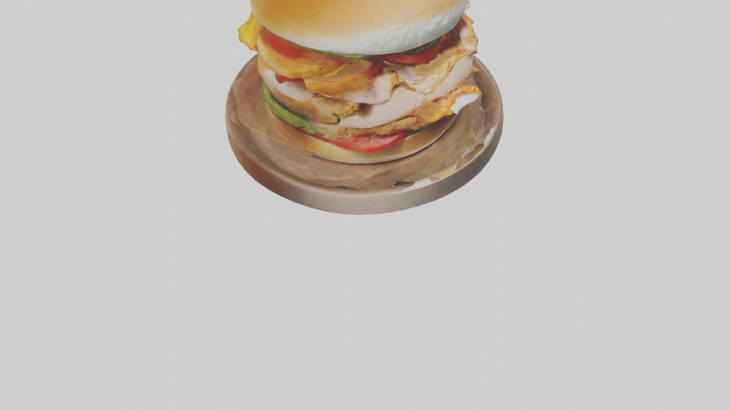 3D model Chicken sandwich model VR / AR / low-poly
