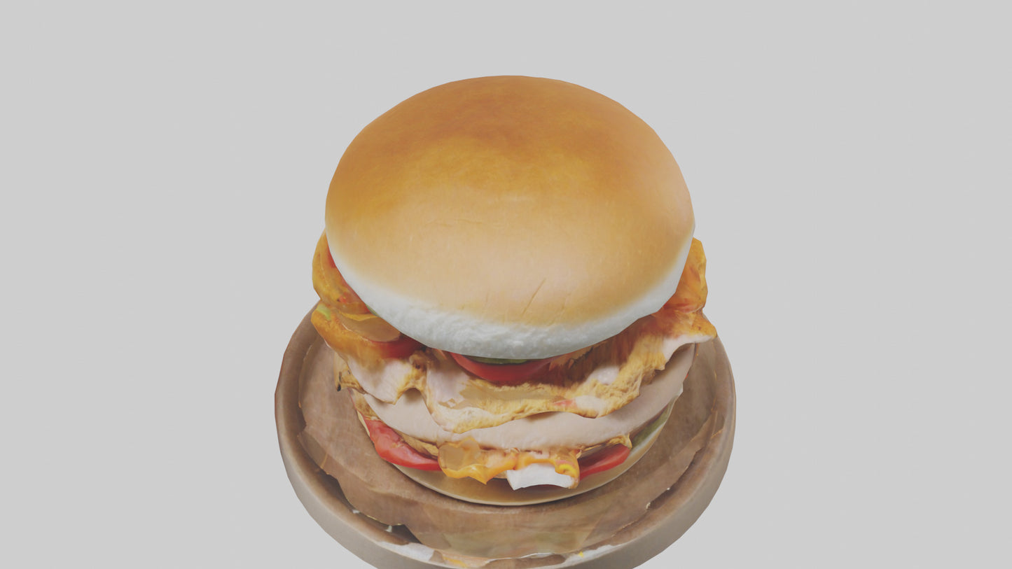 3D model Chicken sandwich model VR / AR / low-poly