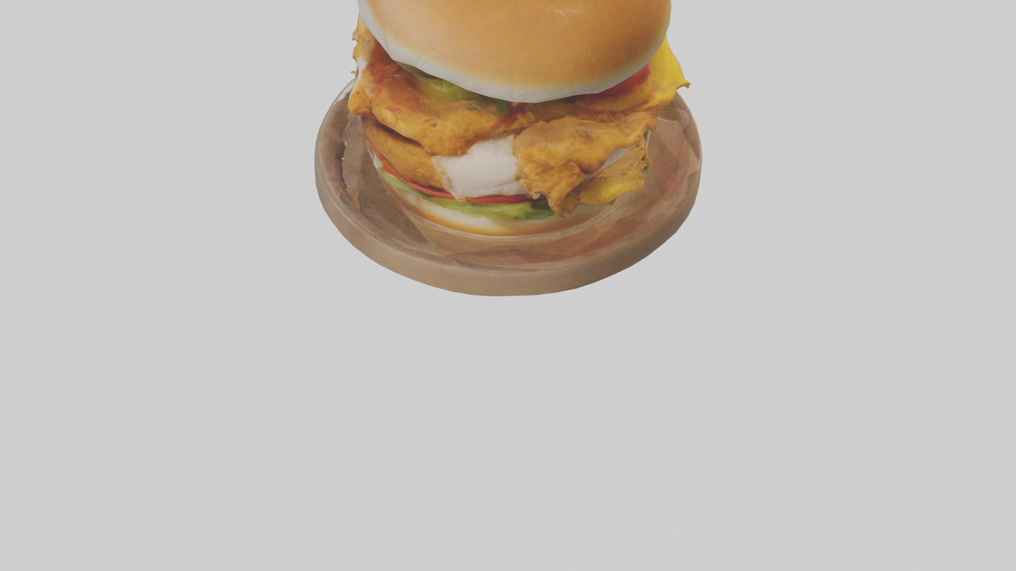 3D model Chicken sandwich model VR / AR / low-poly