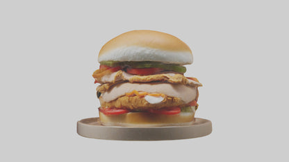 3D model Chicken sandwich model VR / AR / low-poly