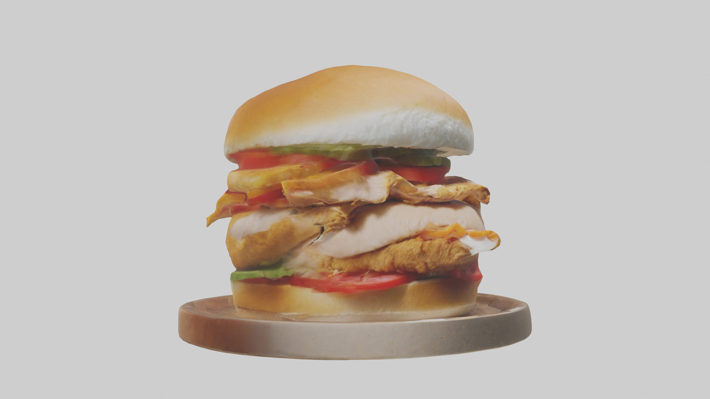 3D model Chicken sandwich model VR / AR / low-poly