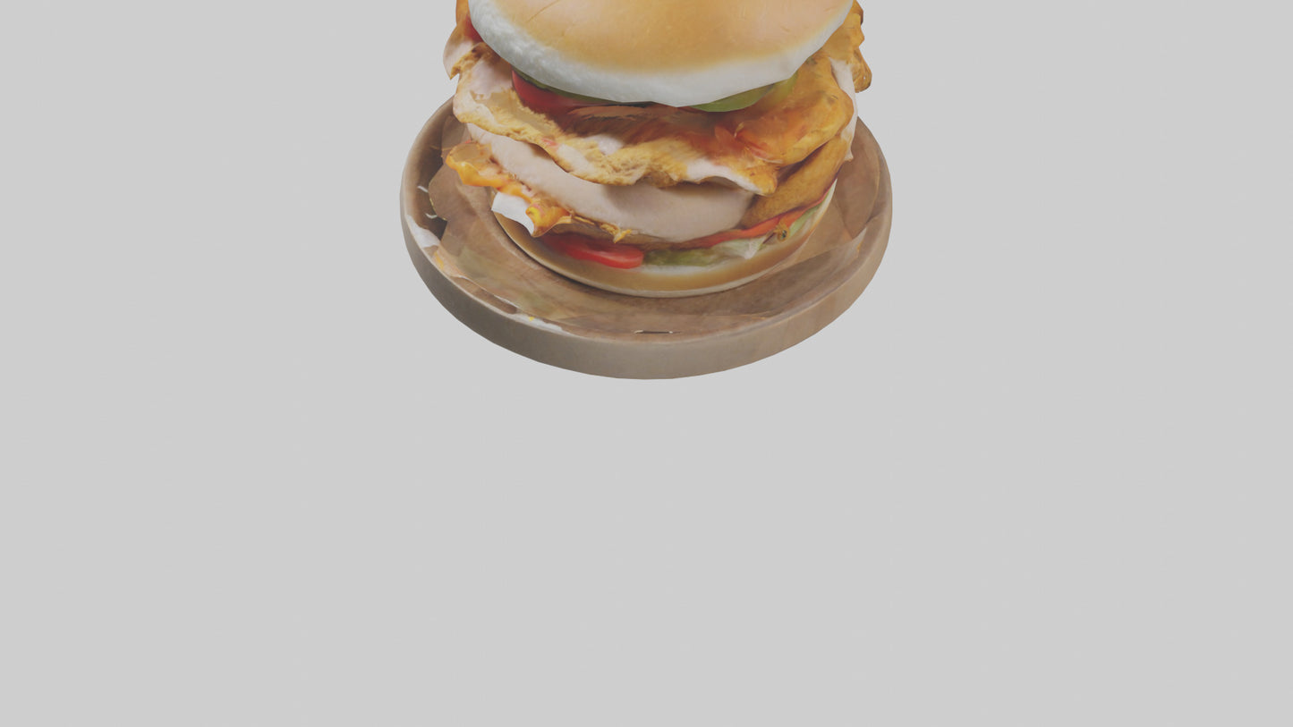 3D model Chicken sandwich model VR / AR / low-poly