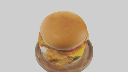 3D model Chicken sandwich model VR / AR / low-poly
