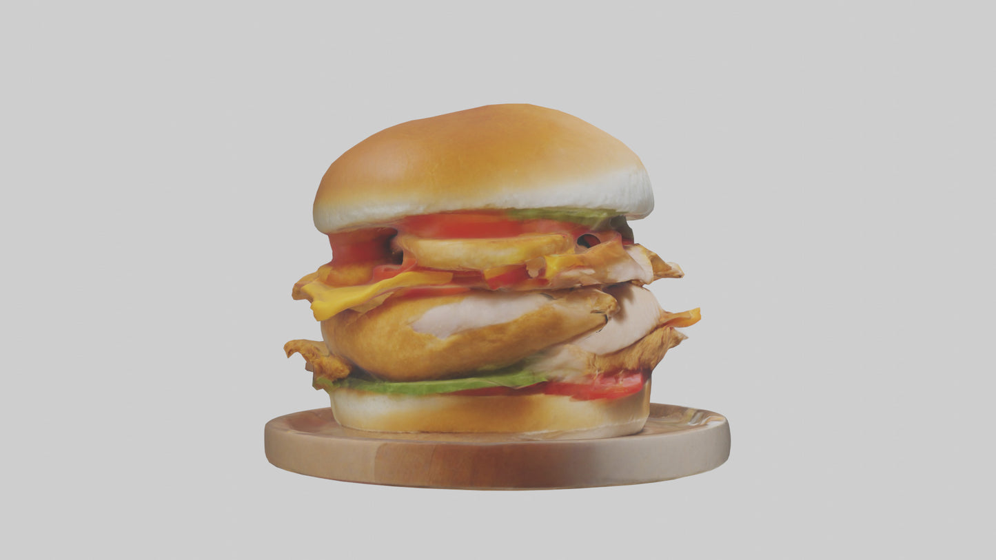 3D model Chicken sandwich model VR / AR / low-poly