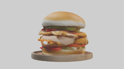 3D model Chicken sandwich model VR / AR / low-poly