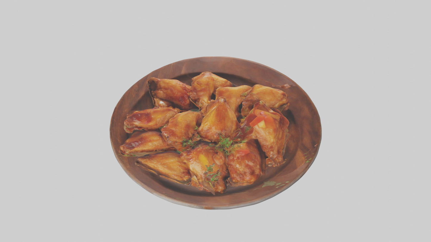 Chicken wings platter model VR / AR / low-poly