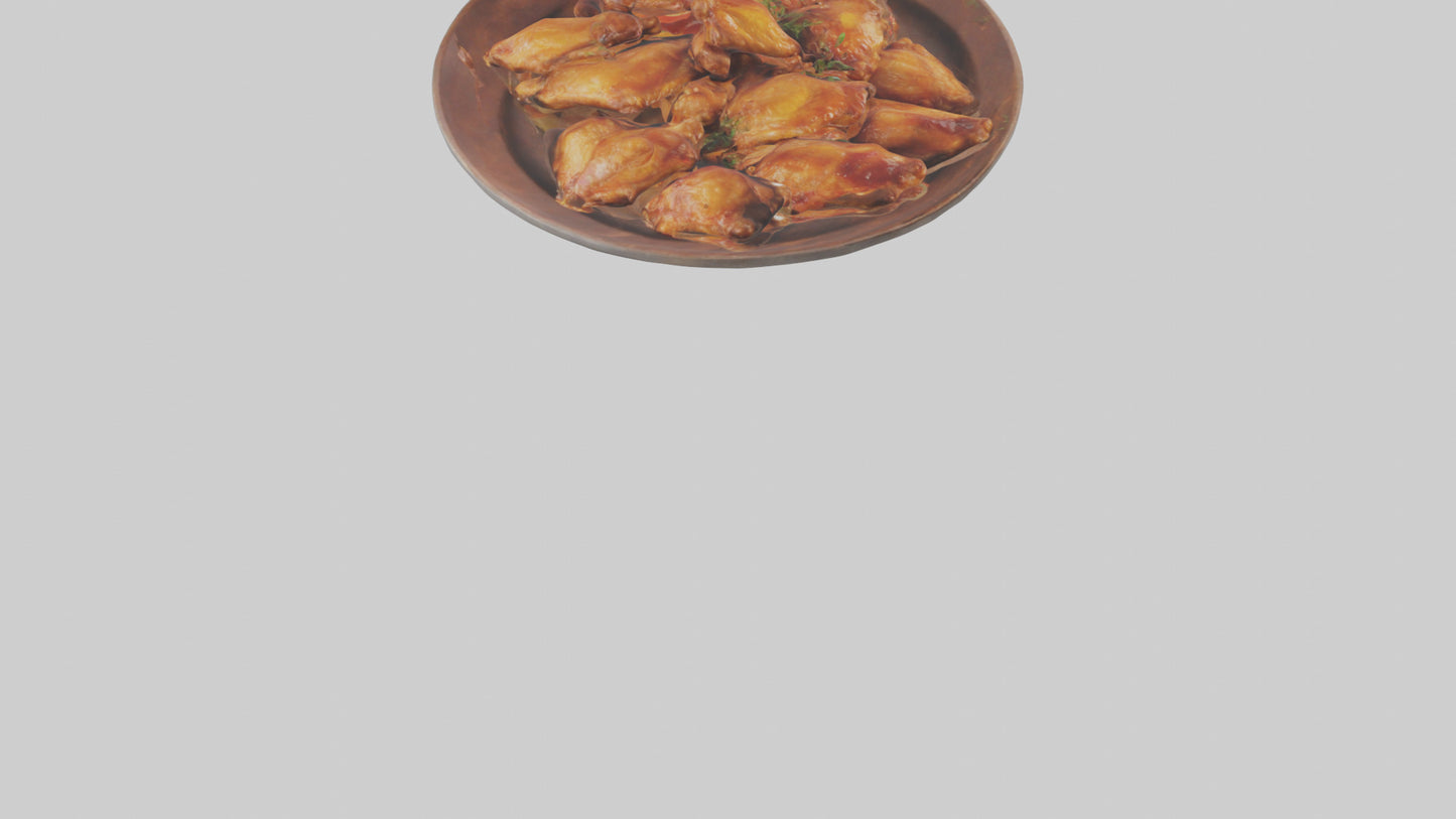 Chicken wings platter model VR / AR / low-poly