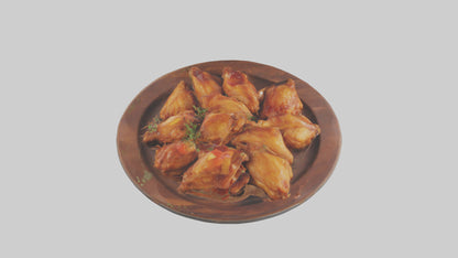 Chicken wings platter model VR / AR / low-poly
