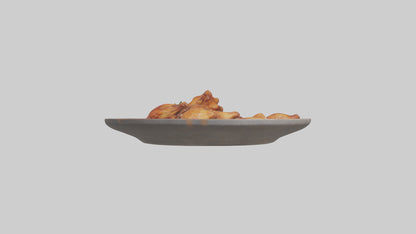 Chicken wings platter model VR / AR / low-poly
