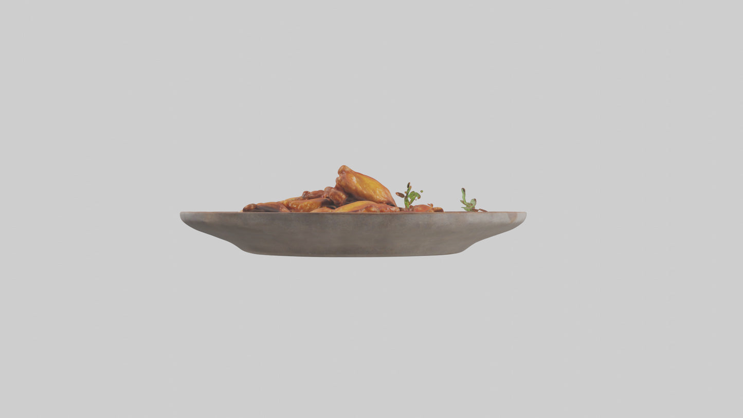 Chicken wings platter model VR / AR / low-poly