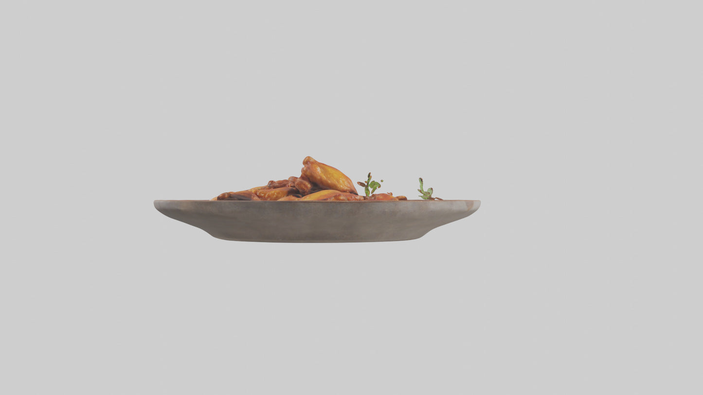 Chicken wings platter model VR / AR / low-poly