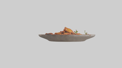 Chicken wings platter model VR / AR / low-poly