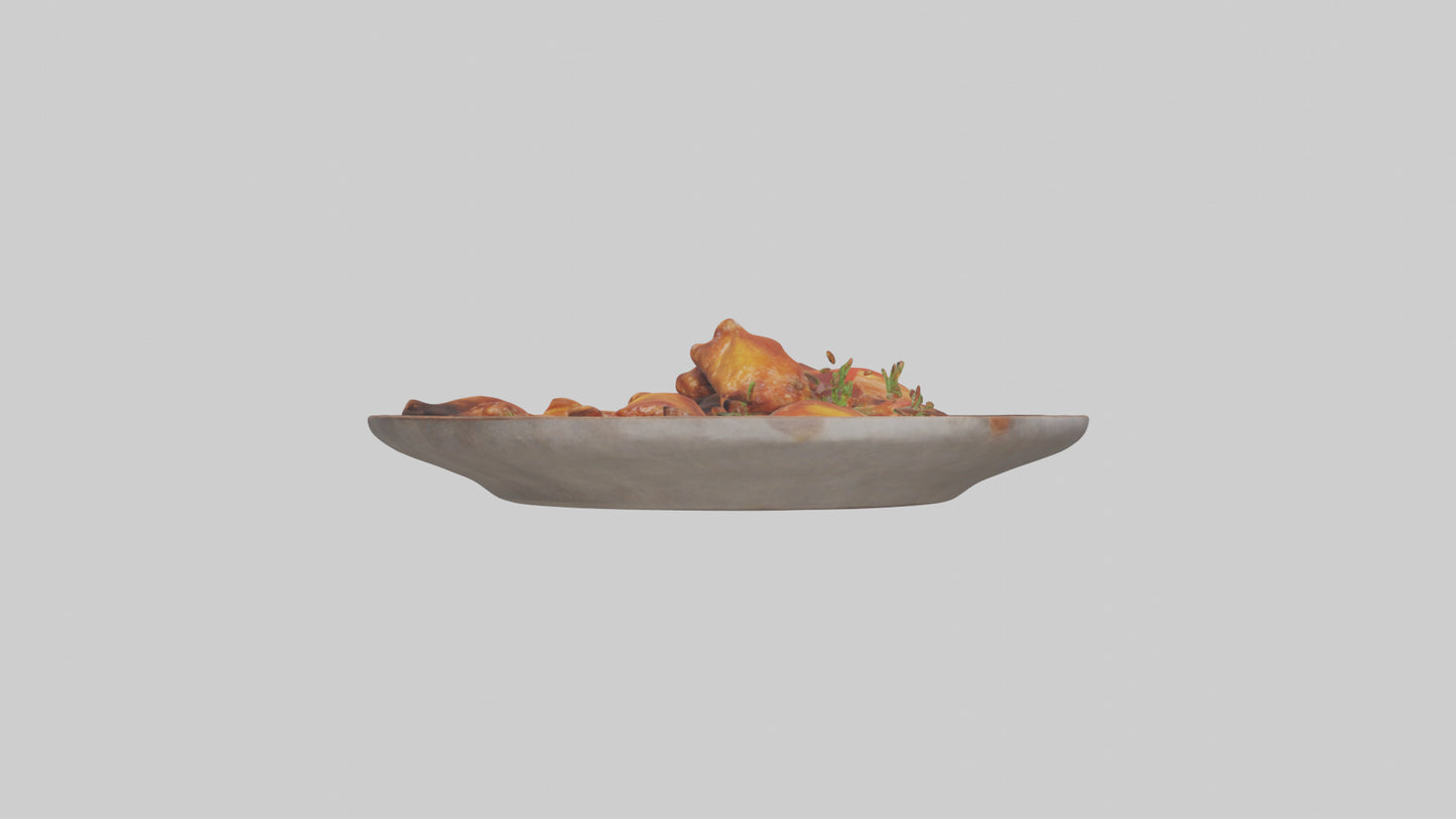 Chicken wings platter model VR / AR / low-poly