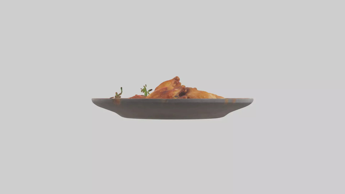 Chicken wings platter model VR / AR / low-poly