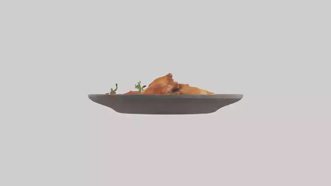 Chicken wings platter model VR / AR / low-poly