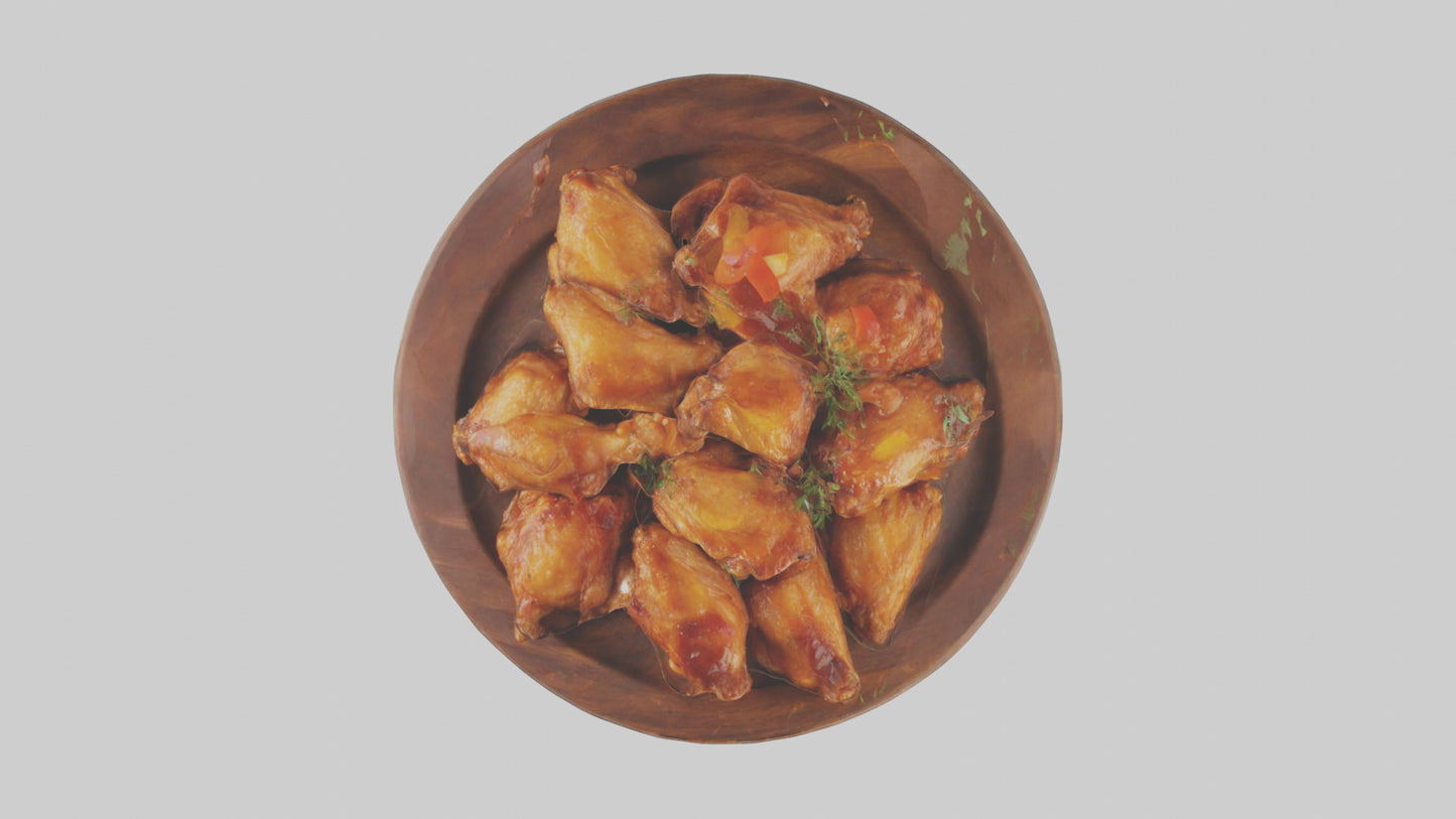 Chicken wings platter model VR / AR / low-poly
