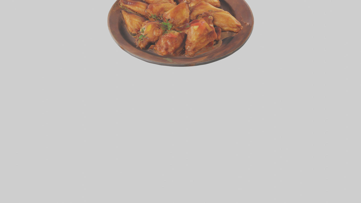 Chicken wings platter model VR / AR / low-poly