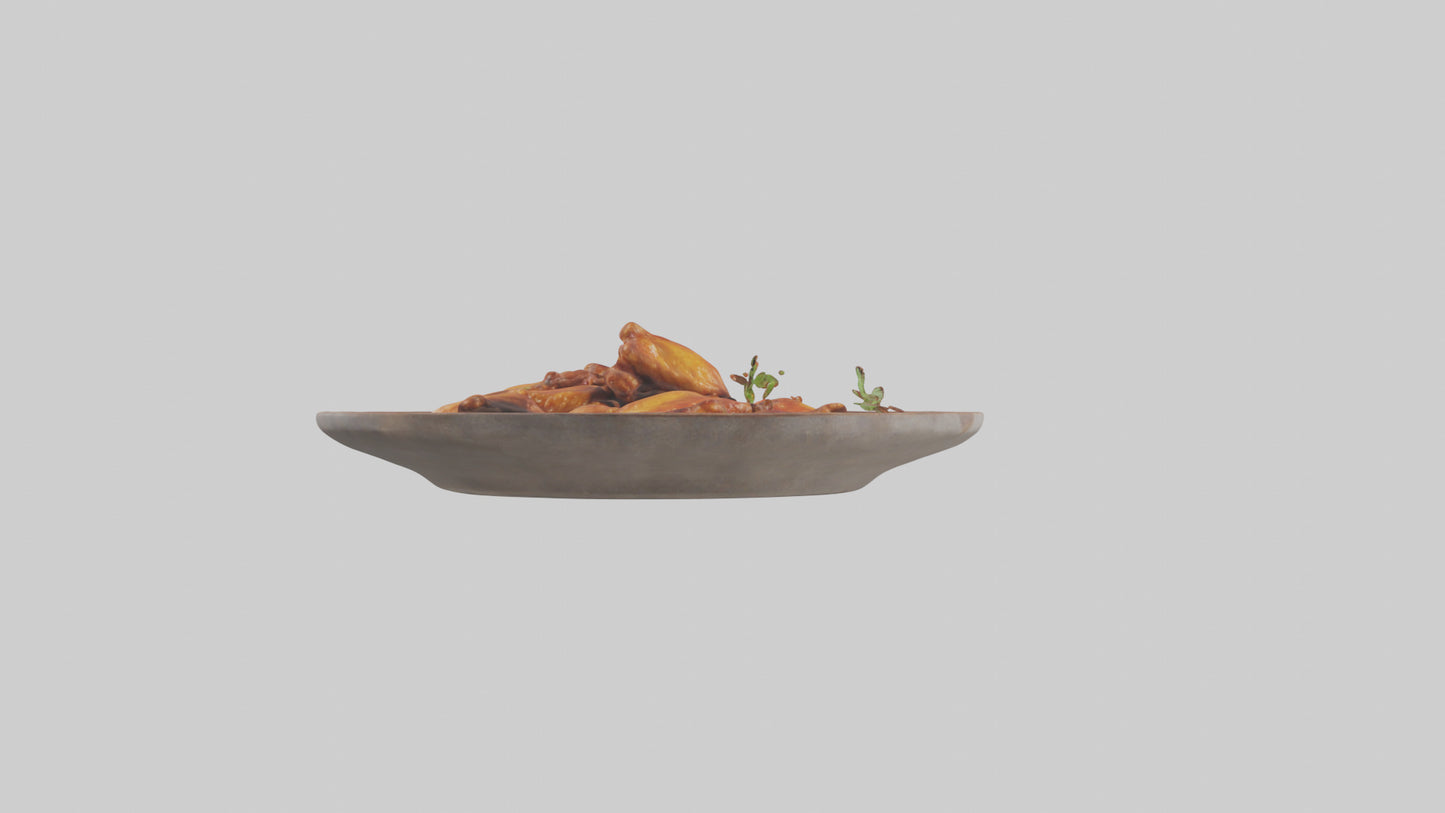 Chicken wings platter model VR / AR / low-poly