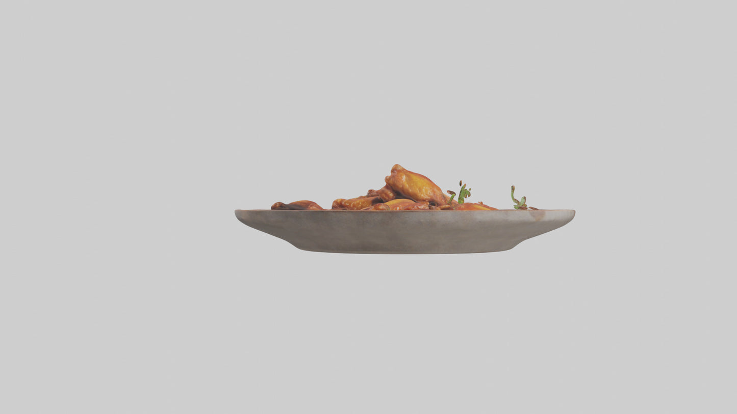 Chicken wings platter model VR / AR / low-poly