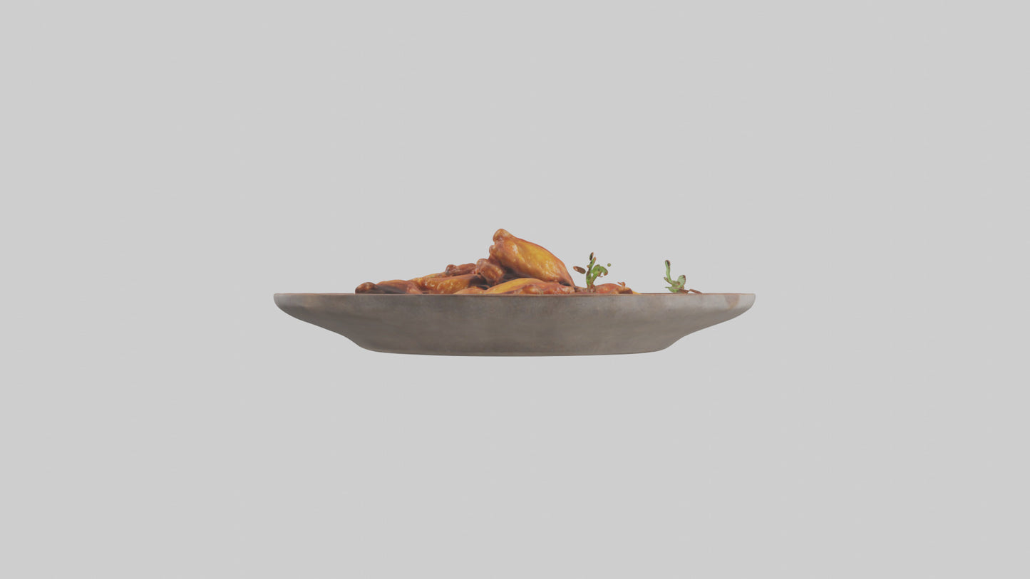 Chicken wings platter model VR / AR / low-poly