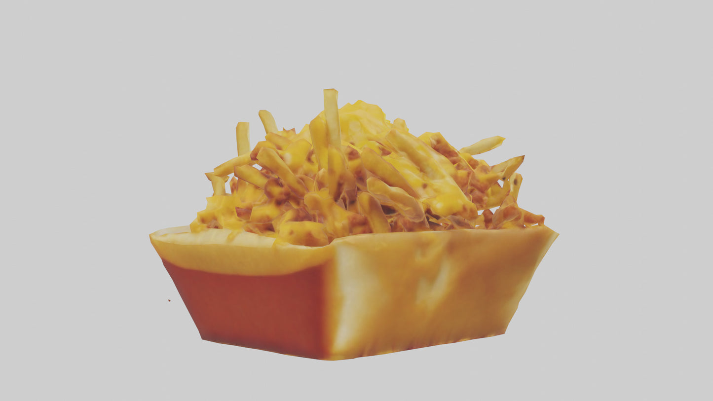 3D model Chili cheese fries model 2 VR / AR / low-poly