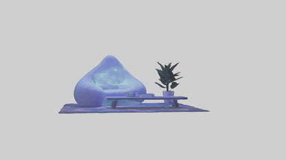 3D model Chill Room VR / AR / low-poly