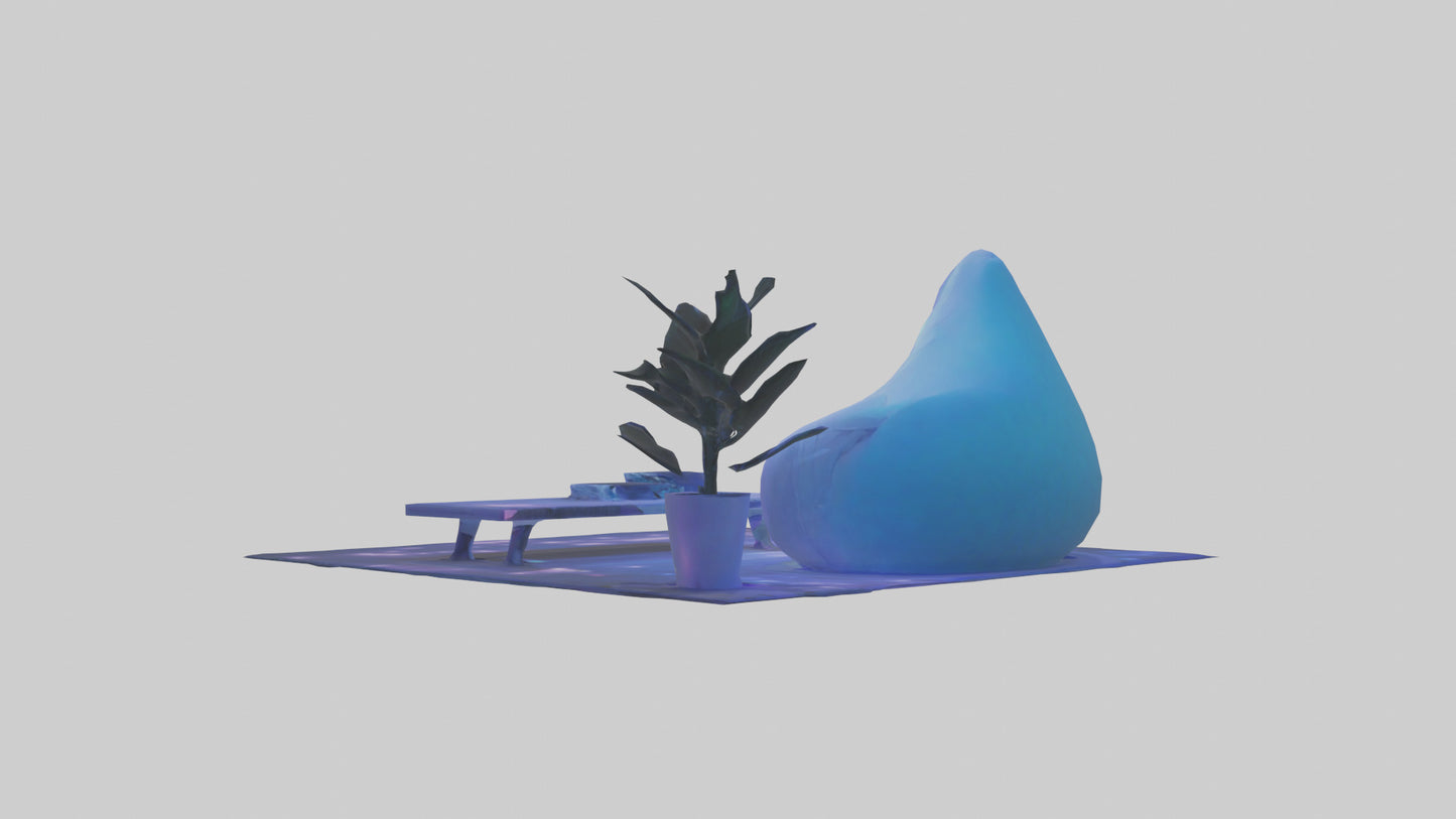 3D model Chill Room VR / AR / low-poly