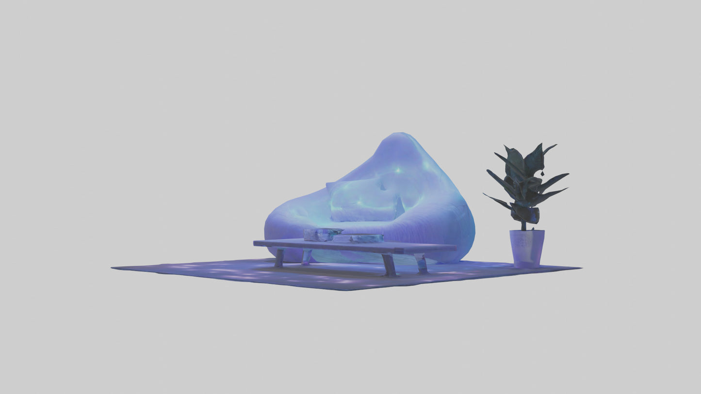 3D model Chill Room VR / AR / low-poly