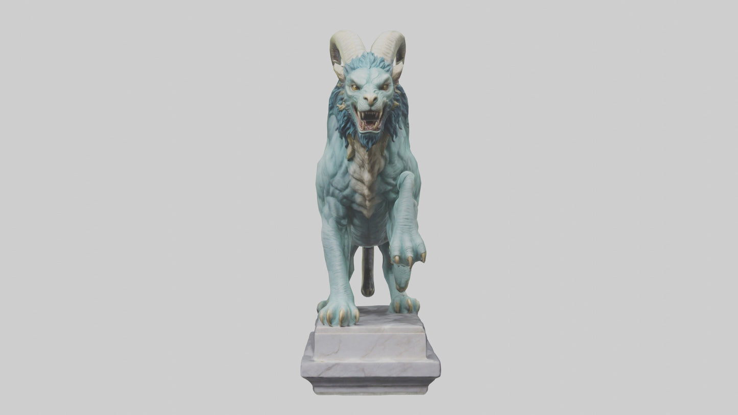 Chimera statue model VR / AR / low-poly